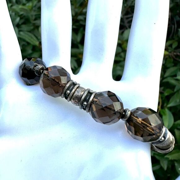 Vintage Silpada Smokey Quartz Sterling silver Bracelet - Picture 8 of 11